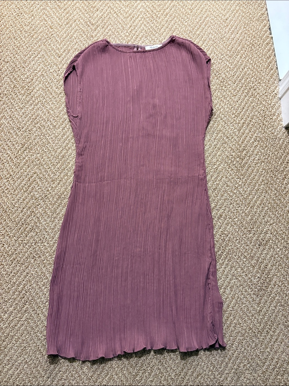 Madewell Mauve Pleated Midi Dress